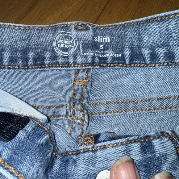 PREOWNED Girls Wonder Nation Size 5 Slim Jeans - Picture 3 of 4